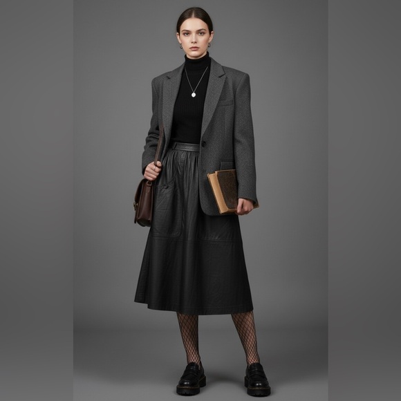 Chic Black Midi Skirt - Picture 12 of 12